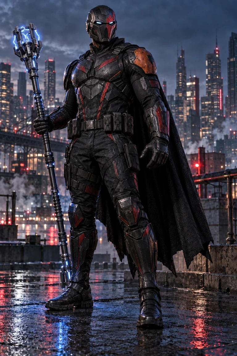 Nightfall in his original armored character artwork